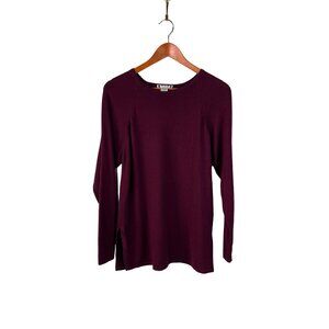 Henri Bendel New York 100% Extra Fine Merino Wool Maroon Red Sweater Men's Sz. M